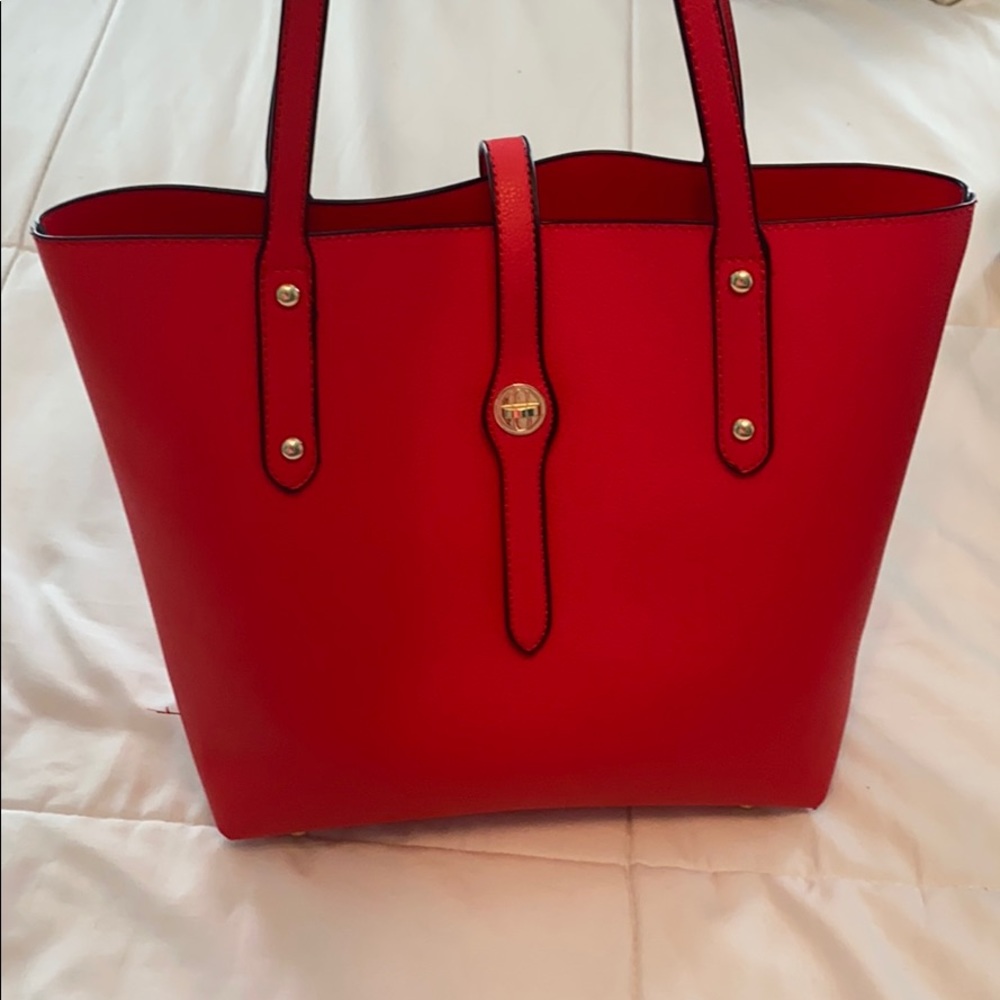 Red new Leather tote bag!